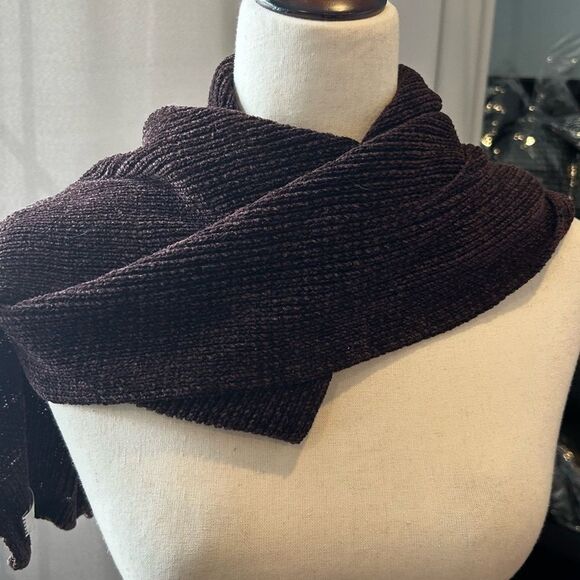 J Crew dark brown burgundy velour scarf - Picture 6 of 7